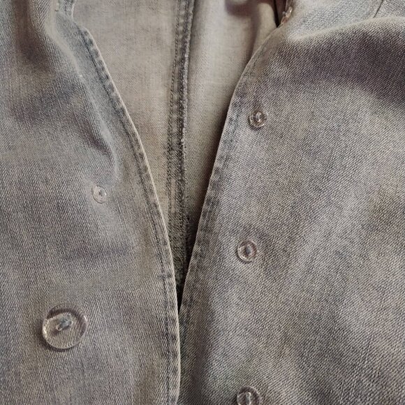 Boston Proper Puff-Sleeve Double-Breasted Denim Jacket - Picture 5 of 8